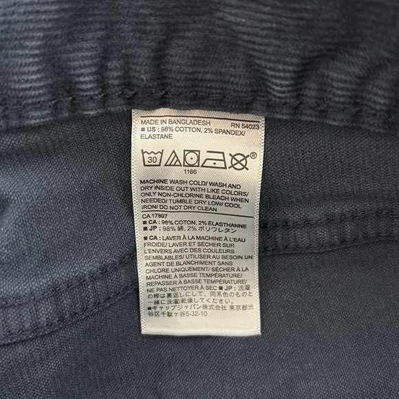 Banana Republic 36x30 Slim Fit Corduroys Navy Blue Mens - Picture 8 of 10